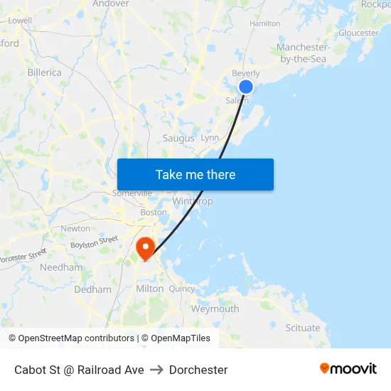 Cabot St @ Railroad Ave to Dorchester map