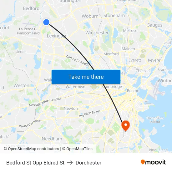 Bedford St Opp Eldred St to Dorchester map