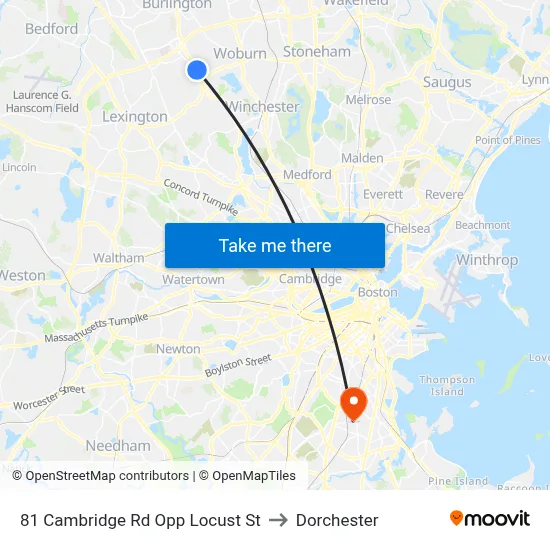 81 Cambridge Rd Opp Locust St to Dorchester map