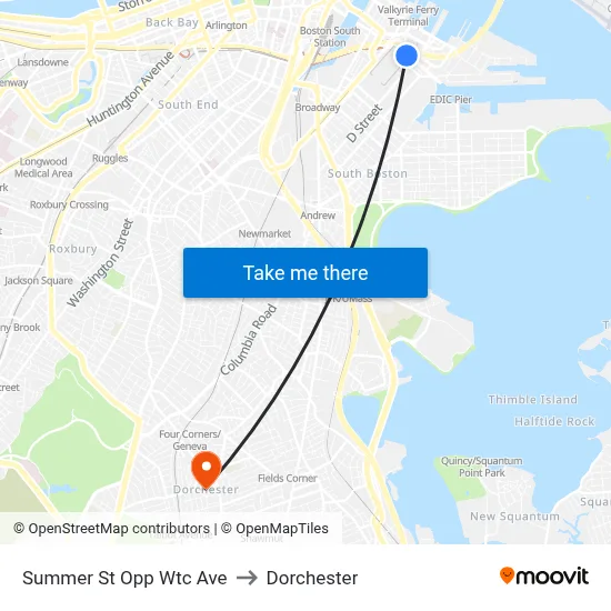 Summer St Opp Wtc Ave to Dorchester map
