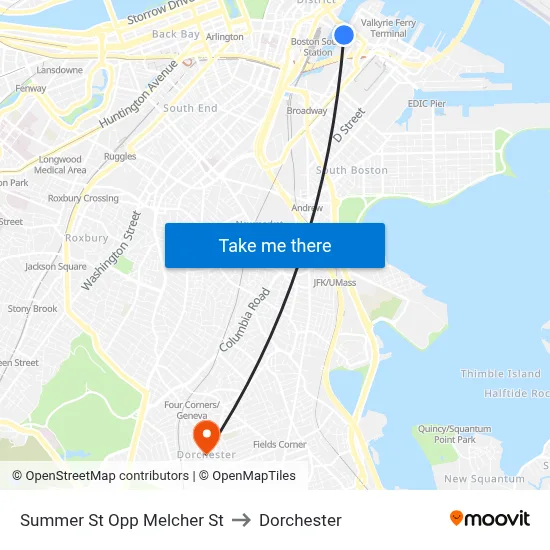 Summer St Opp Melcher St to Dorchester map