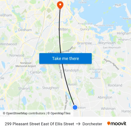 299 Pleasant Street East Of Ellis Street to Dorchester map