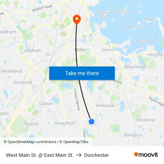 West Main St. @ East Main St. to Dorchester map