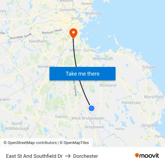 East St And Southfield Dr to Dorchester map