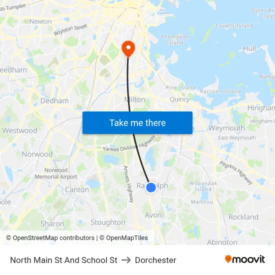 North Main St And School St to Dorchester map