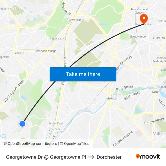 Georgetowne Dr @ Georgetowne Pl to Dorchester map