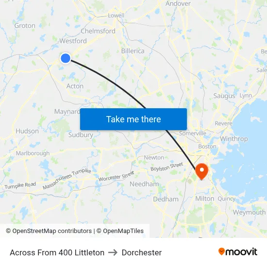Across From 400 Littleton to Dorchester map