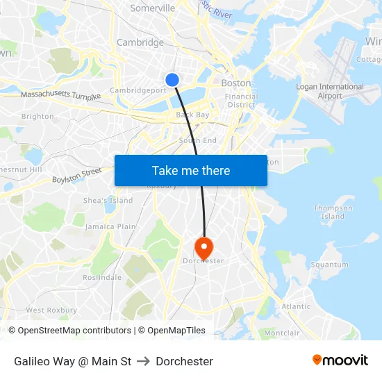 Galileo Way @ Main St to Dorchester map