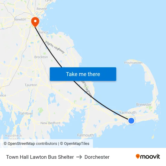 Town Hall Lawton Bus Shelter to Dorchester map