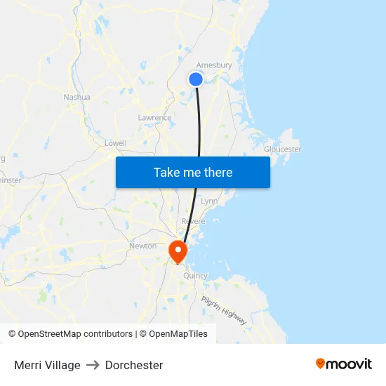 Merri Village to Dorchester map