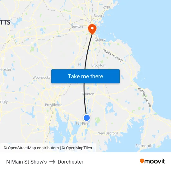 N Main St Shaw's to Dorchester map