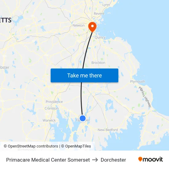 Primacare Medical Center Somerset to Dorchester map