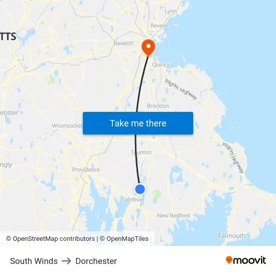 South Winds to Dorchester map