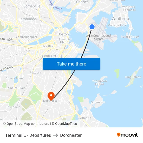 Terminal E - Departures to Dorchester map