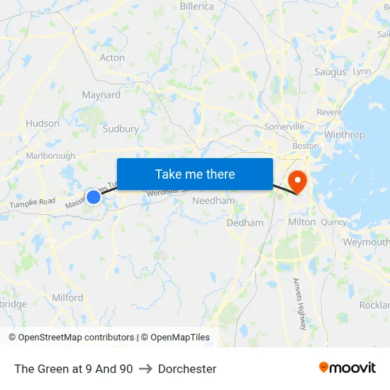 The Green at 9 And 90 to Dorchester map
