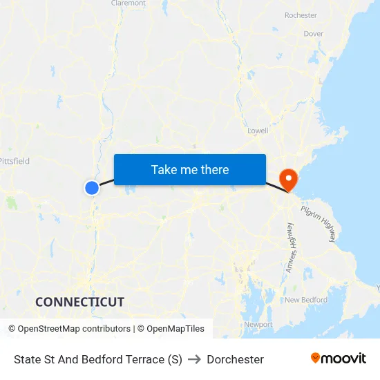 State St And Bedford Terrace (S) to Dorchester map