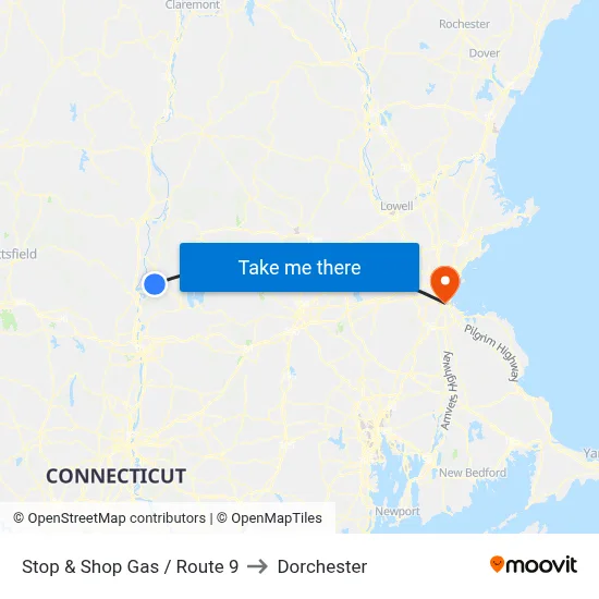 Stop & Shop Gas / Route 9 to Dorchester map