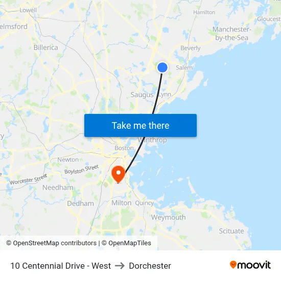 10 Centennial Drive - West to Dorchester map