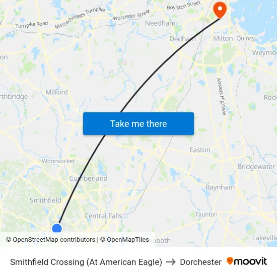 Smithfield Crossing (At American Eagle) to Dorchester map