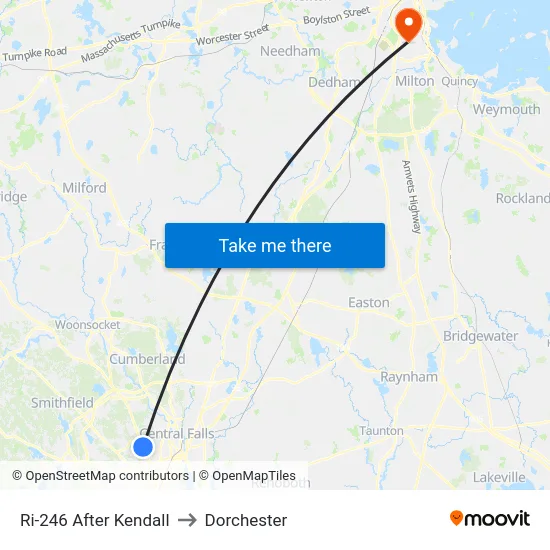 Ri-246 After Kendall to Dorchester map