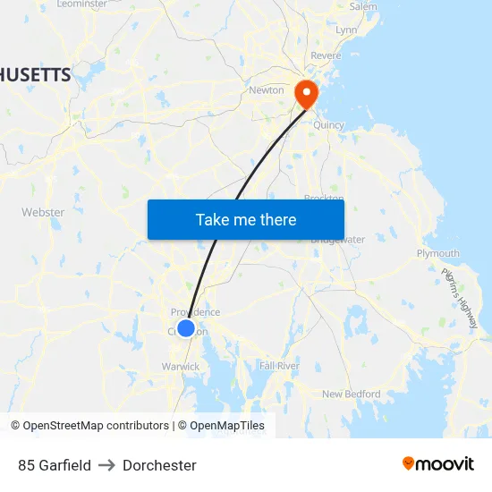 85 Garfield to Dorchester map
