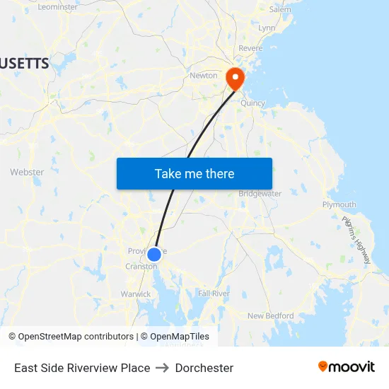 East Side Riverview Place to Dorchester map