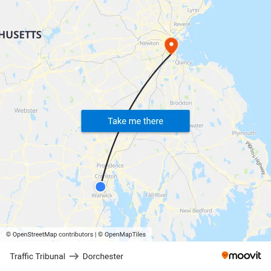 Traffic Tribunal to Dorchester map