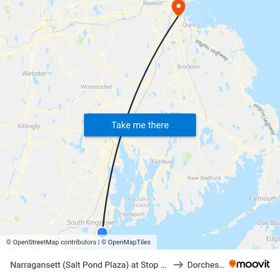 Narragansett (Salt Pond Plaza) at Stop & Shop to Dorchester map