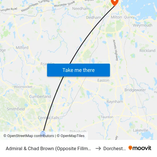 Admiral & Chad Brown (Opposite Fillmore) to Dorchester map