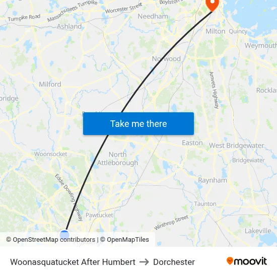 Woonasquatucket After Humbert to Dorchester map