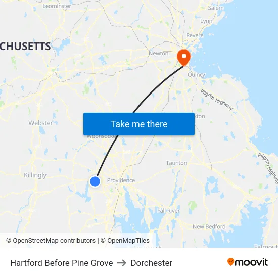Hartford Before Pine Grove to Dorchester map