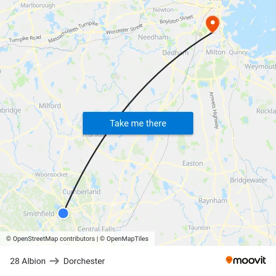 28 Albion to Dorchester map