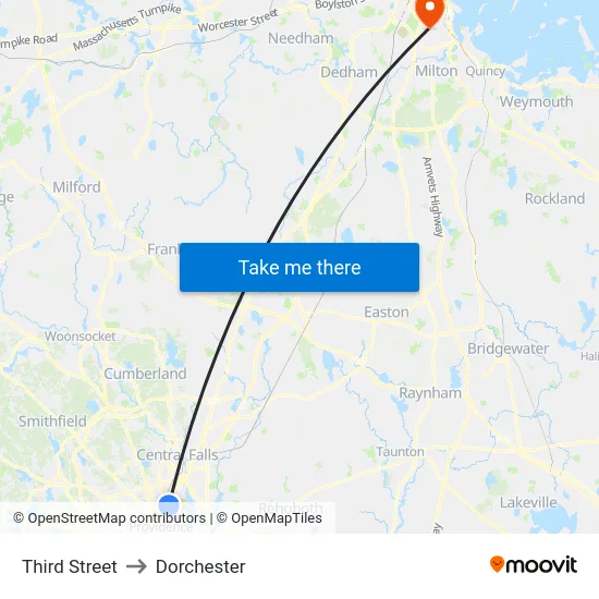 Third Street to Dorchester map