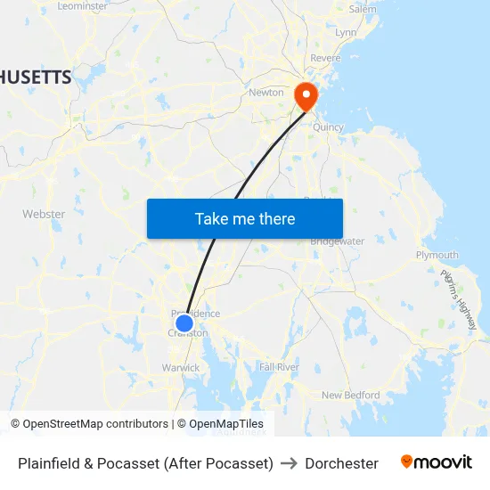 Plainfield & Pocasset (After Pocasset) to Dorchester map