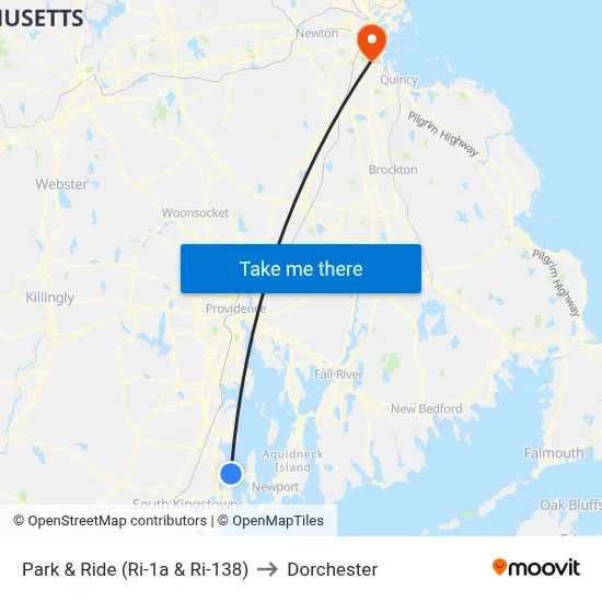 Park & Ride (Ri-1a & Ri-138) to Dorchester map
