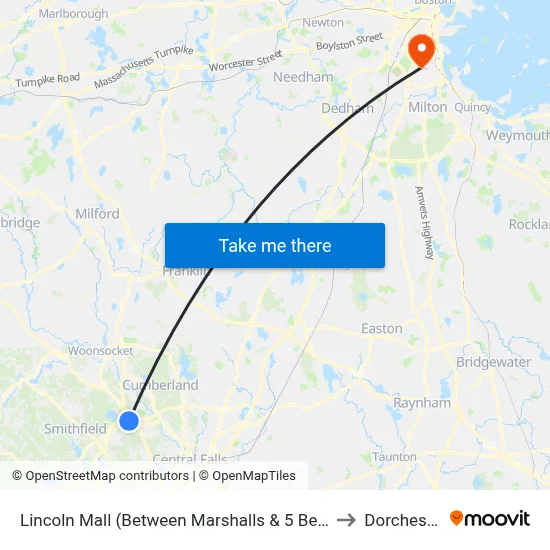 Lincoln Mall (Between Marshalls & 5 Below) to Dorchester map