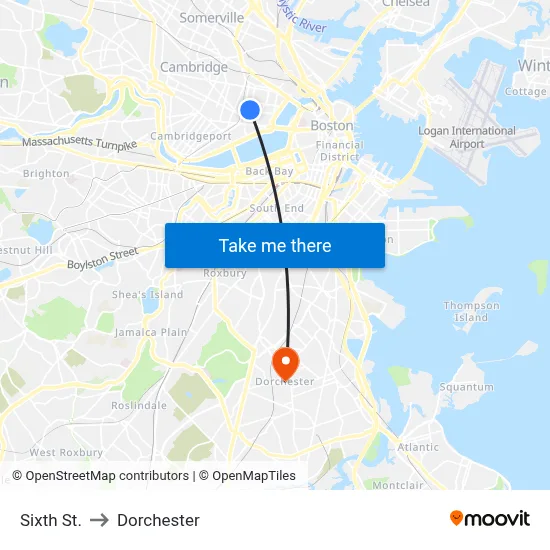 Sixth St. to Dorchester map