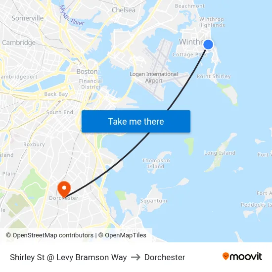 Shirley St @ Levy Bramson Way to Dorchester map