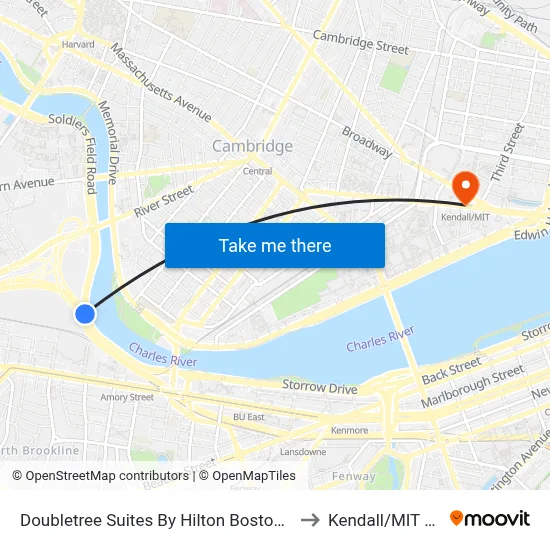 Doubletree Suites By Hilton Boston - Cambridge to Kendall/MIT Station map