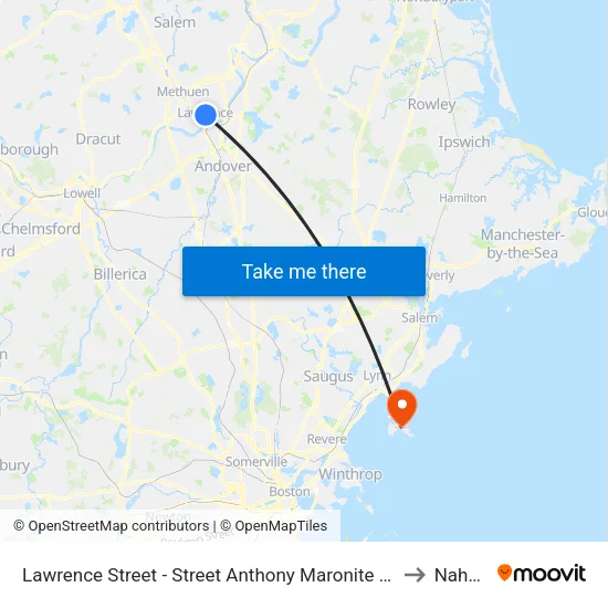 Lawrence Street - Street Anthony Maronite Church to Nahant map
