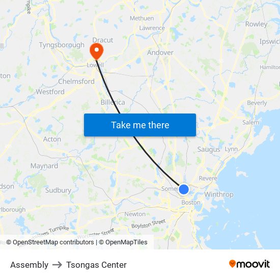 Assembly to Tsongas Center map