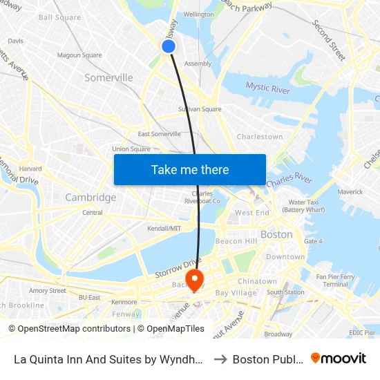 La Quinta Inn And Suites by Wyndham Boston Somerville to Boston Public Library map