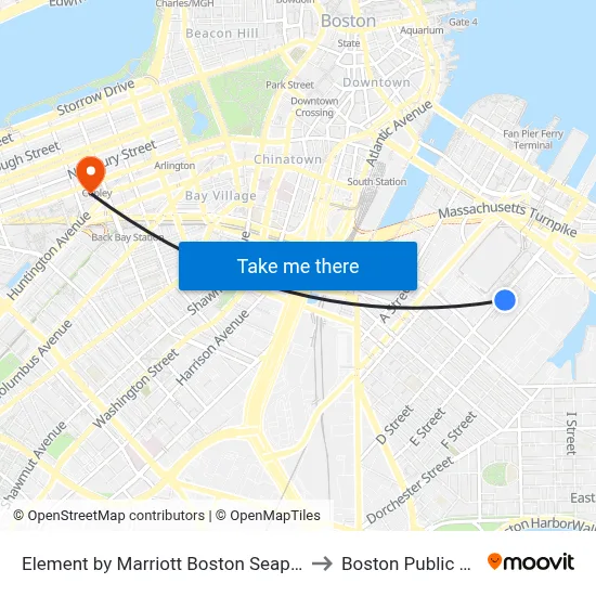 Element by Marriott Boston Seaport District to Boston Public Library map