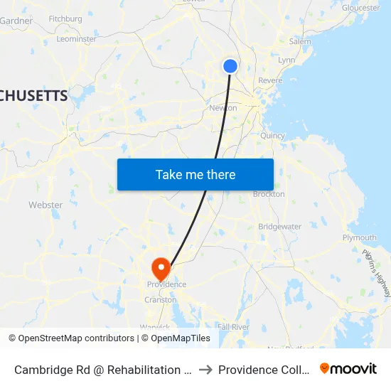 Cambridge Rd @ Rehabilitation Way to Providence College map