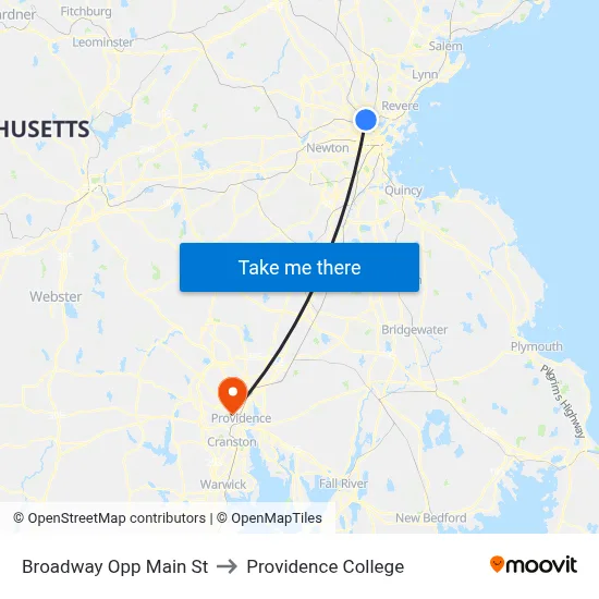 Broadway Opp Main St to Providence College map