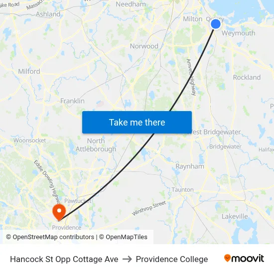 Hancock St Opp Cottage Ave to Providence College map