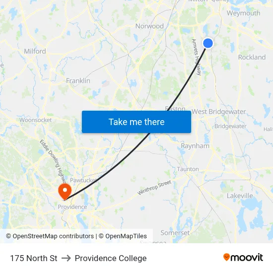 175 North St to Providence College map