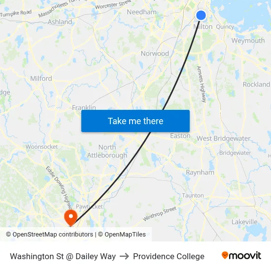 Washington St @ Dailey Way to Providence College map