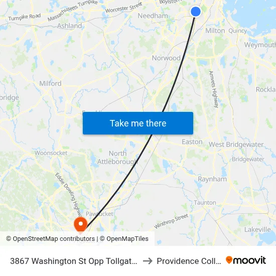 3867 Washington St Opp Tollgate Way to Providence College map