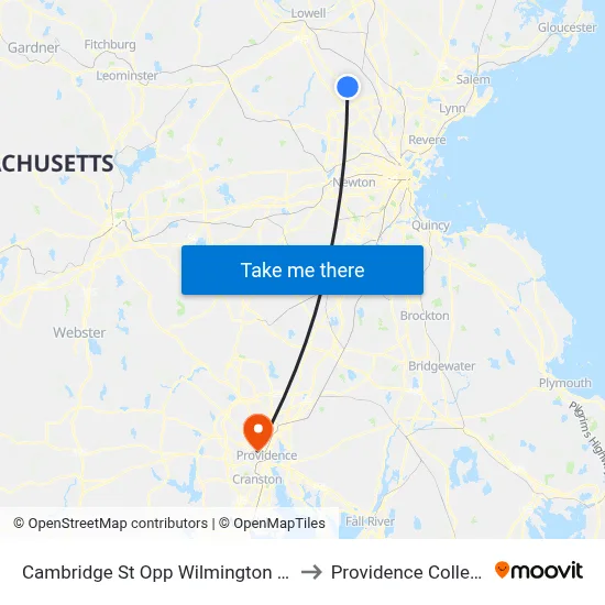 Cambridge St Opp Wilmington Rd to Providence College map
